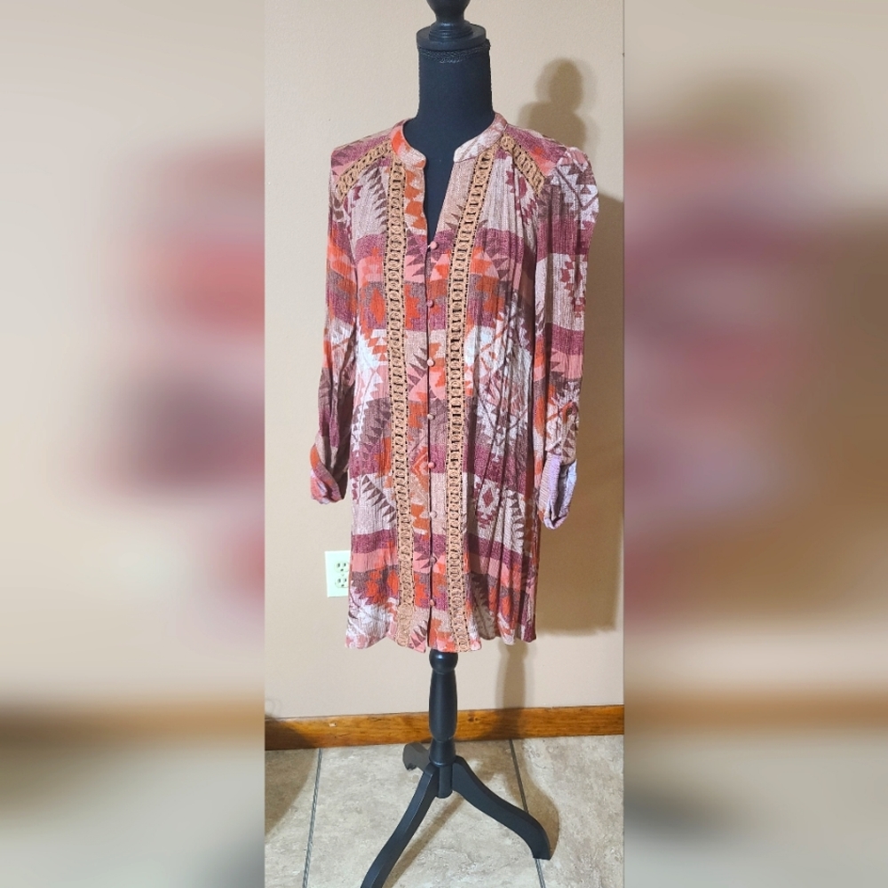 Fall Colored Tunic Top by Blu Pepper Size Small